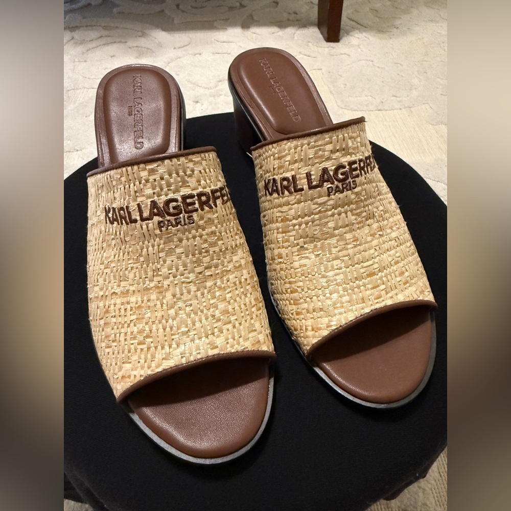 Karl Lagerfeld Women's Brown and Tan Slip-ons, 8.5M